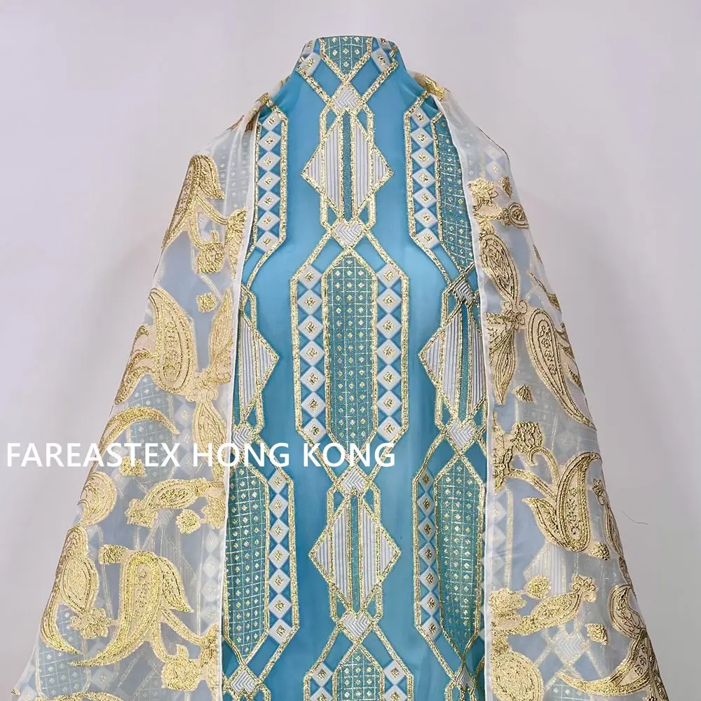 Silk jacquard factory direct supply brocade jacquard fabric luxury for Somalian dirac fransawi garbasa