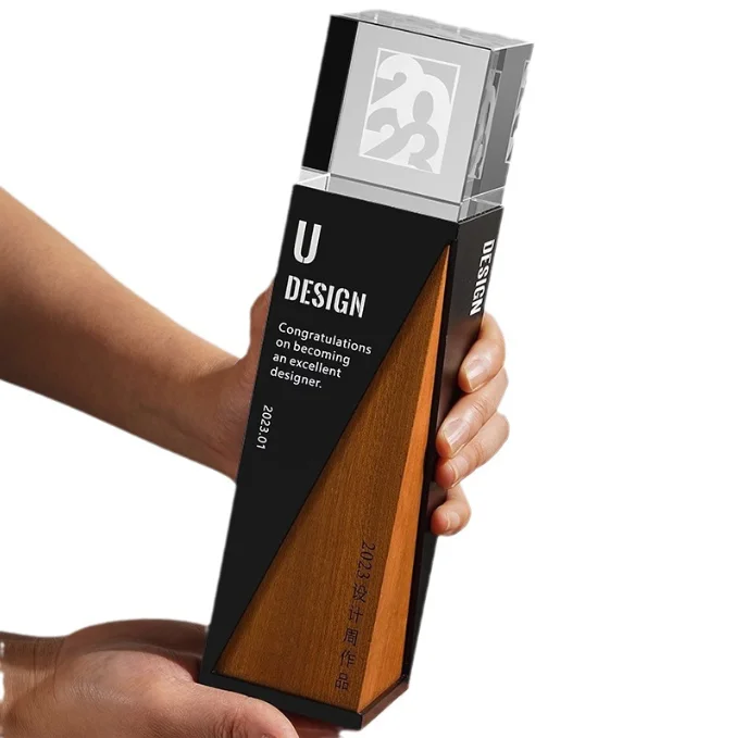 Wholesale Crystal Trophy custom crystal glass award trophy for Sports events