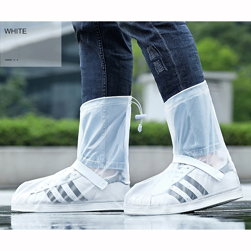 Reusable & Foldable PVC Outdoor Travel High Shoe Covers Rain Boots Waterproof Rain Boot Shoe Cover with Reflector