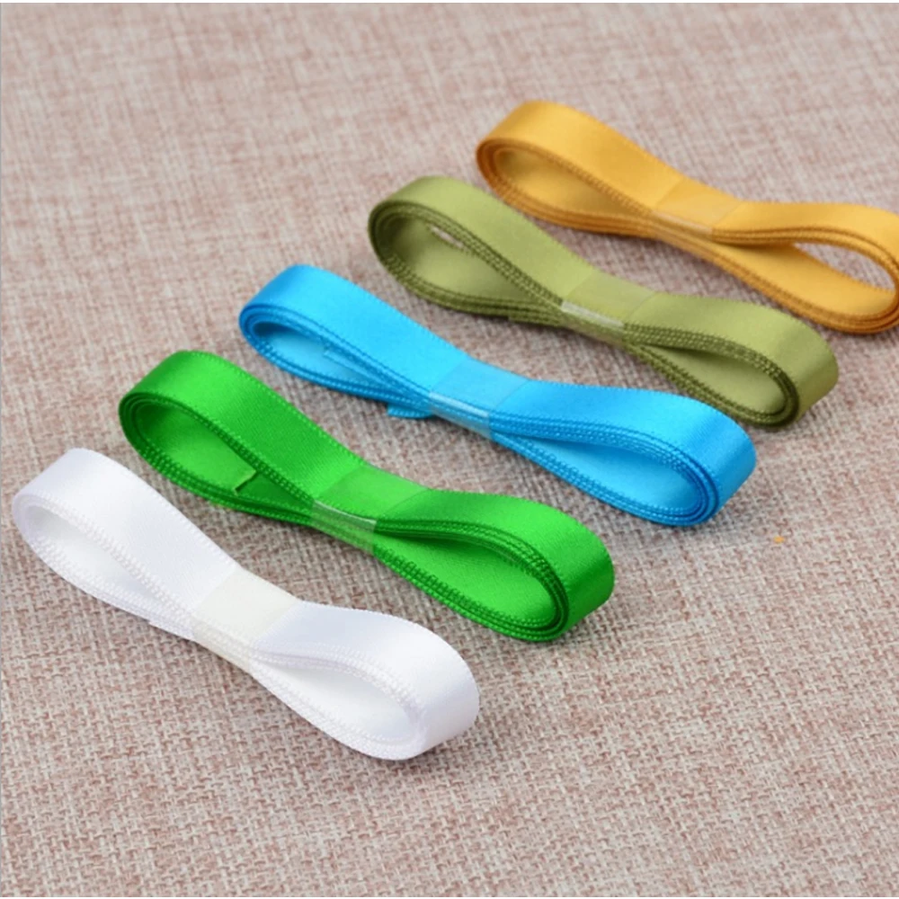 Satin Ribbon Rainbow Double Face RIBBONS 100% Polyester Pure Silk Satin Ribbon Customized Color Decoration 1000 Yards 6MM Width