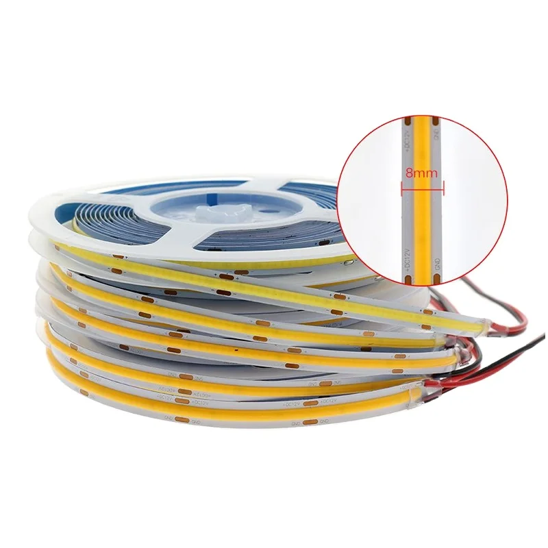 Светодиодные ленты высокой плотности без светодиодных точек светодиодные полосы пятен теплый белый свет 2700 к 24 В 320 светодиодов гибкая клейкая Светодиодная лента Cob