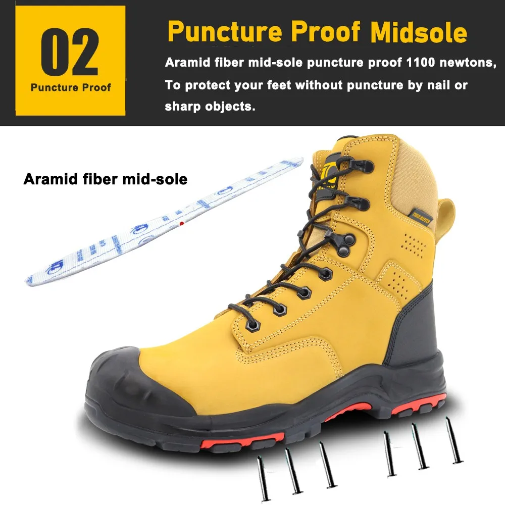 High ankle anti slip HRO rubber sole fiberglass toe anti puncture 18 kv insulation electrical engineer safety shoes for men