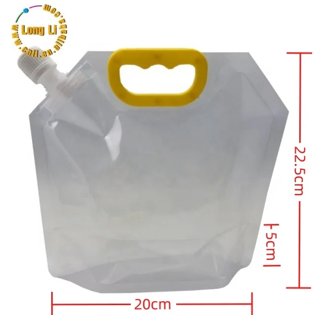 Ready to ship or Custom Logo 4 or 5 Liter Gallon Oil Beer Juice Drink Liquid Storage Stand Up Spout Pouch Foldable Portable Wate