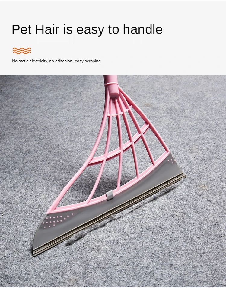  2 in 1 Sweeper Wiper Household Pet Hair Removal Floor Clean Tools Silicone Glass Mop Dual-use Foldable