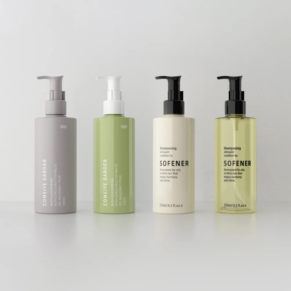 200ml 250ml 300ml 7oz 8oz 10oz PET Shoulder Length Cream Containers 250ml Conditioner Packaging Lotion Shampoo Plastic Bottles