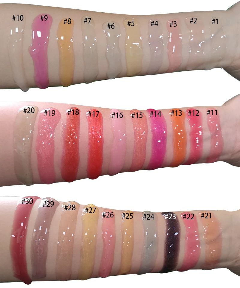 New arrivals vegan clear wholesale creamy custom logo color changing lip gloss oil hyaluronic acid light lip plumper