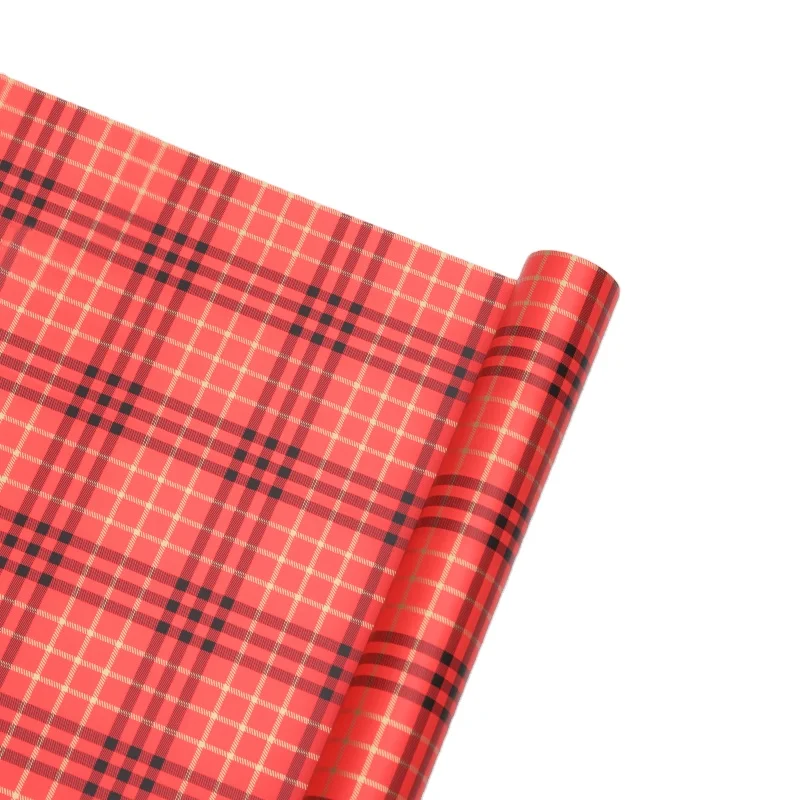 2024 New Arrival plaid print korea paper flower wrapping paper