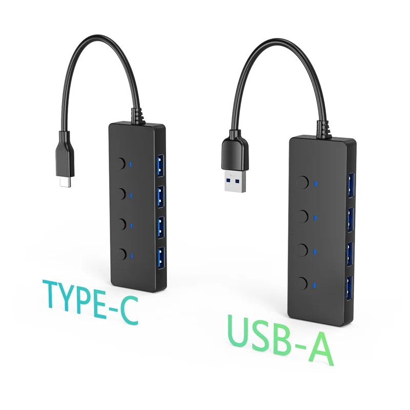 Individually controlled switch 4 in 1 usb 3.0 hub 4-port usb 3.0 hub 5gbps portable compact usb c hub for macbook anker