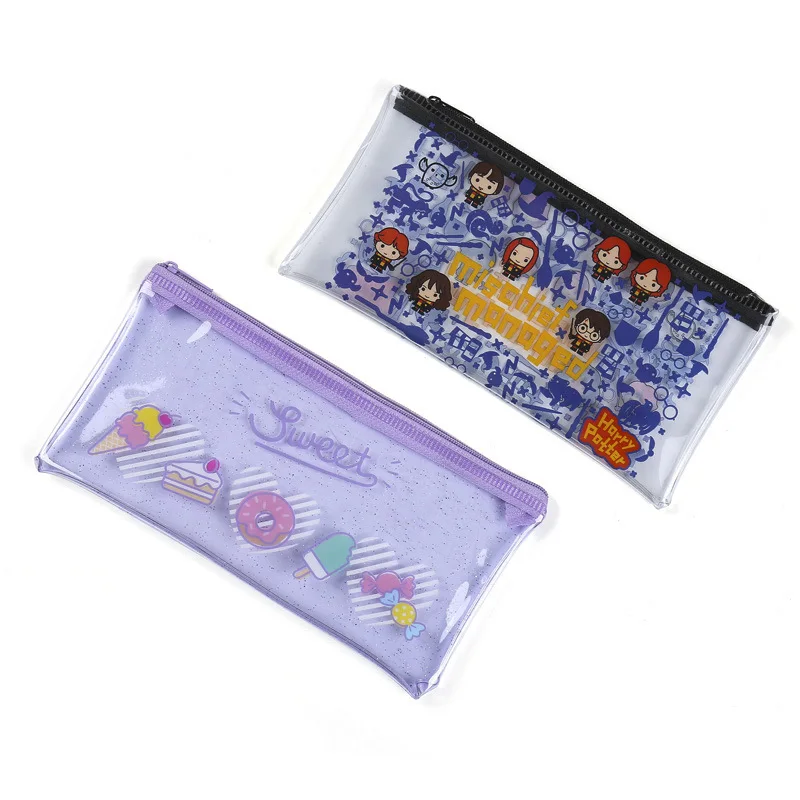 Customized Plastic PVC zipper Pen Case Students Stationery Pouch transparent Pencil Case Fruit Pencil Case Storage Bag