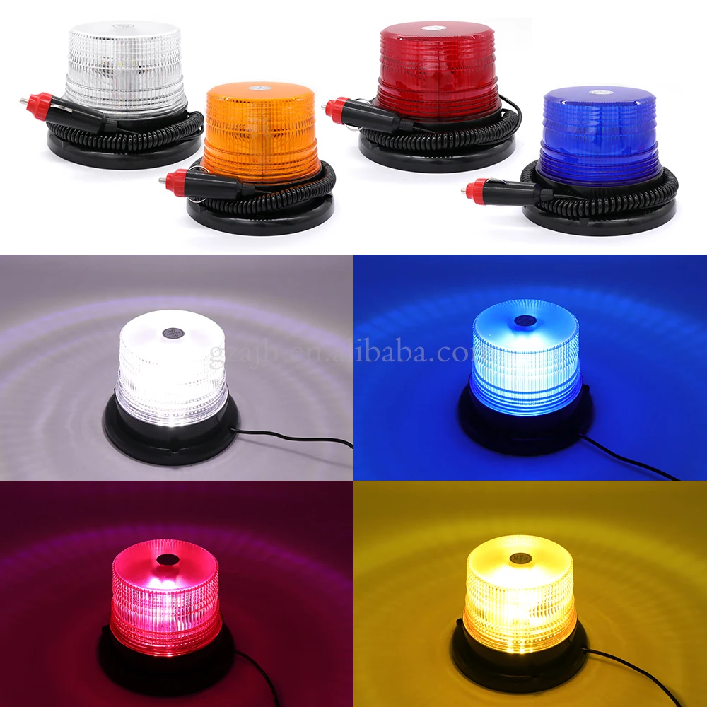 12-24V Flashing Warning Lights 12 LEDs Amber Magnetic Suction Ceiling Project Truck Signal Lights Forklift Strobe Beacon Lights