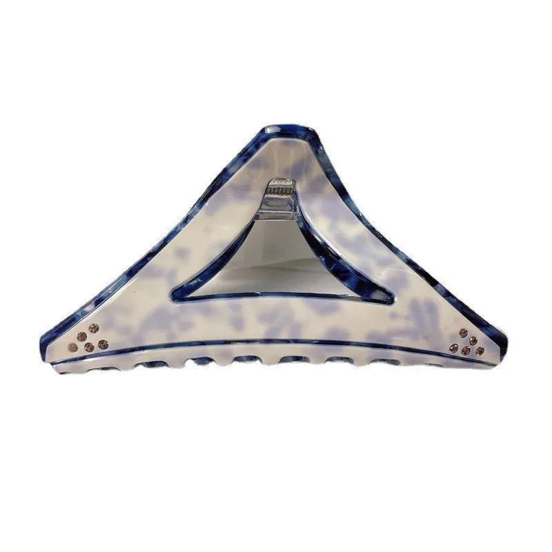 Korean triangle hollow acetic acid grab rhinestone large temperament senior sense hair accessories