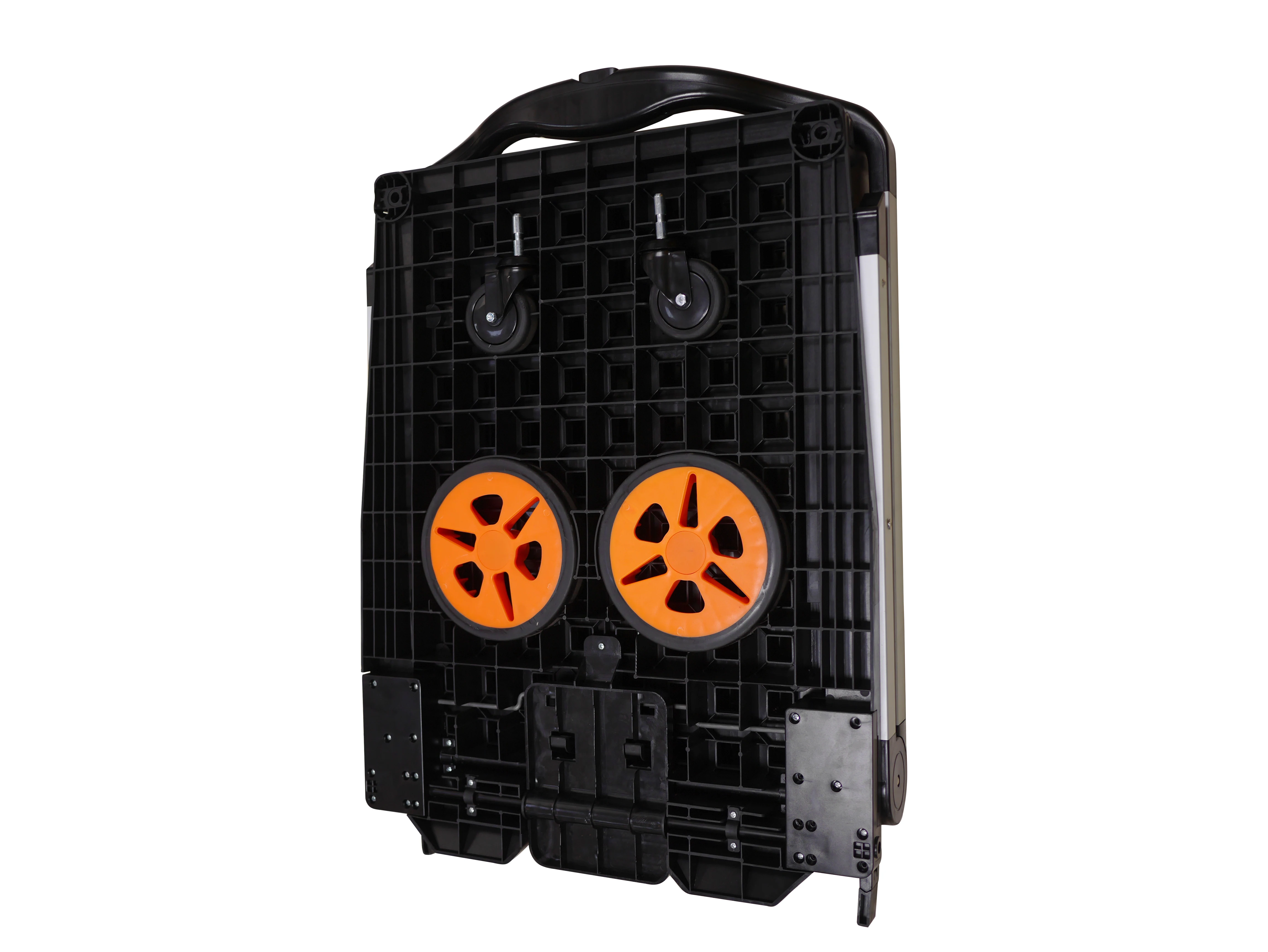 Double Decker Foldable Cart Portable Market Folding Trolley Collapsible Shopping Cart With Storage Crate