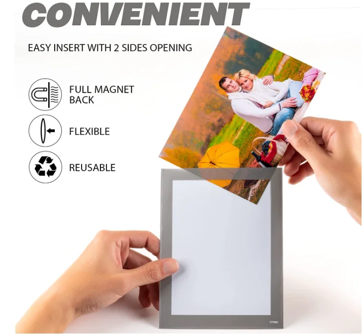 Square Magnet Photo Pocket Magnetic Picture Frame