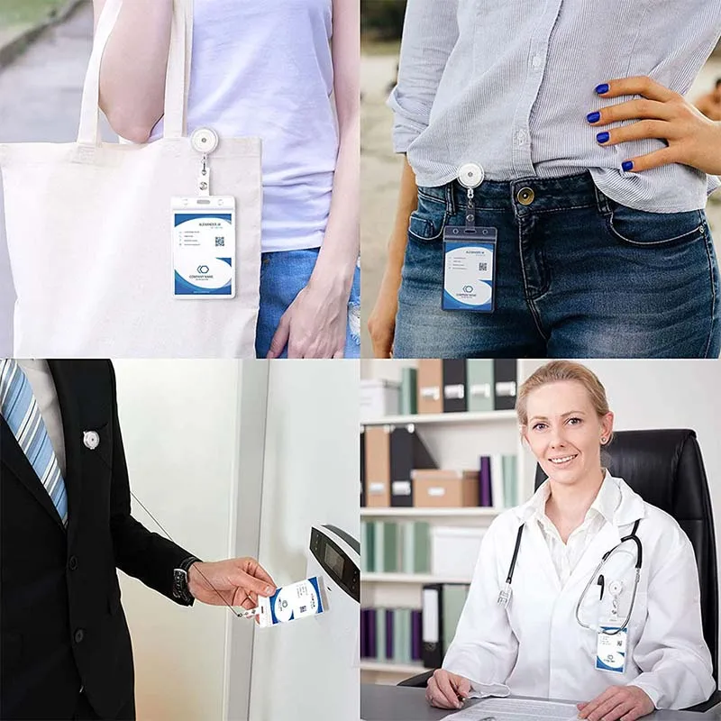 [Free Sample] Custom Logo Doctor Nurse Medical Badge holders ID Name Card Reel Holder Badge Reel