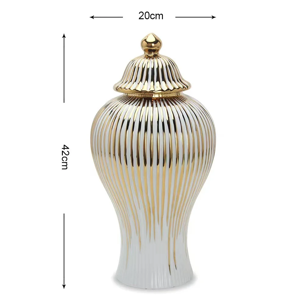 Elegant Ceramic Flower Vase With Electroplated - Decorative And Functional Flower Vase For Home Or Office