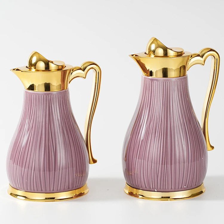 Middle Eastern Style Arabic 2pcs Luxury Gift Set Glass Liner Water Flask Sets Ceramic Coffee Tea Vacuum Flask Thermos Flask