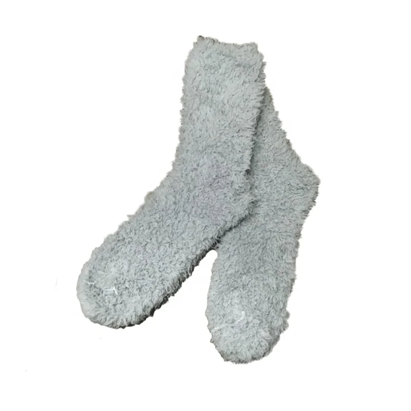 Indoor Fuzzy Fluffy Sherpa Sponge Yarn Lady Crew Slipper Socks