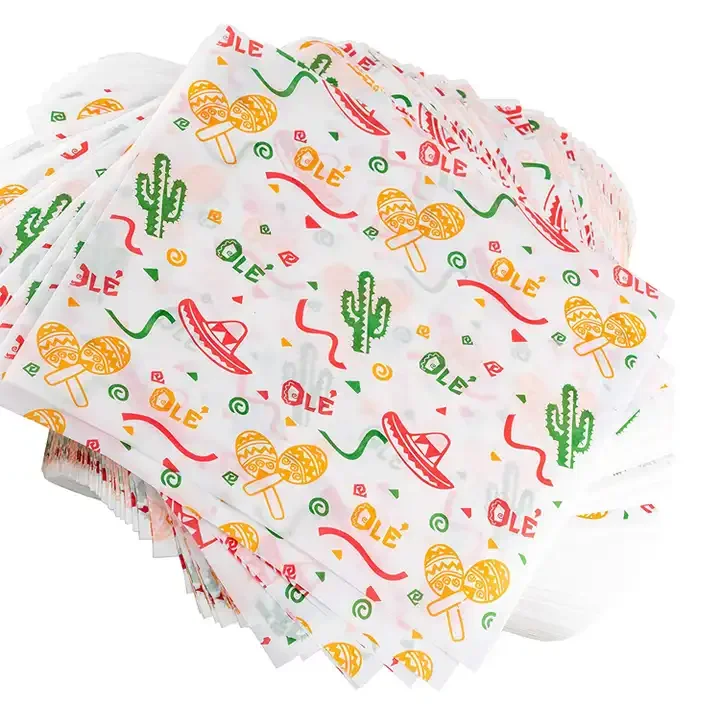 Greaseproof Paper Manufacturer  for Hamburger Patties Non-toxic High Gloss Printing Food Paper for All Home Uses