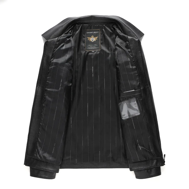 Men s Spring Autumn Leather Jacket Short PU Lapel Stylish Pockets Casual Fashion Wear