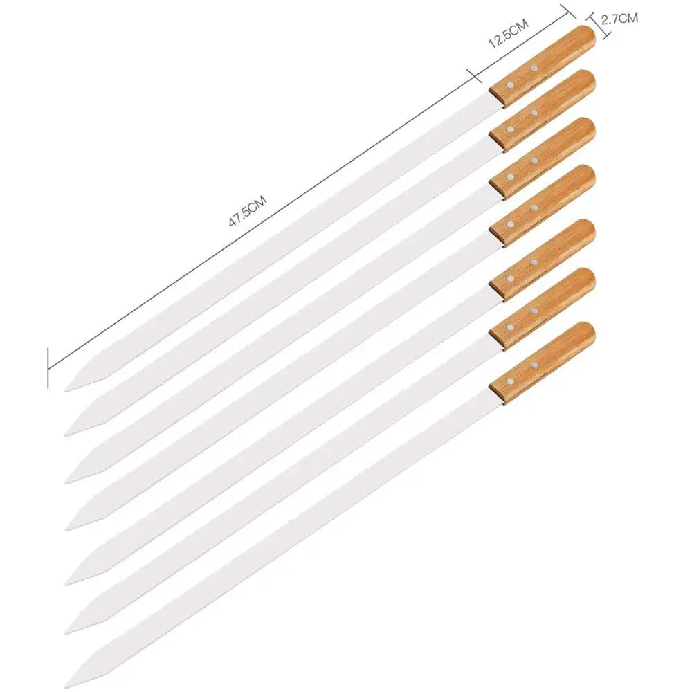 Stainless Steel Grilling Skewers Tools Set Barbecue Grill Tool Utensils BBQ Skewer for Koobideh/Persian/Armenian/Turkish Style