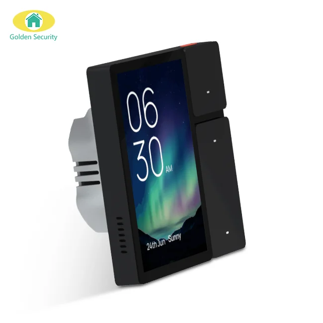 Newest grey 3.5 inch tuya smart control panel Sigmesh home switch smart panel with built-in 3 gang switches IR controller