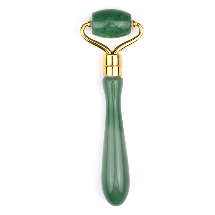 New Upgraded Diy Rose Quartz Roller Natural Stone  Crystal Handle Faceroller With Screw Detachable Roller For Face Anti Aging