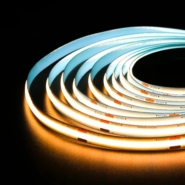 Uniform Luminescence COB CRI 90 Super High Lumen  480Leds Single Color 24V  White Light Led Flexible  Strip