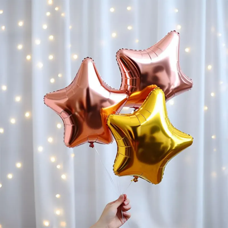 Настраиваемые воздушные шары для дня рождения украшения оптовая продажа металлические из алюминиевой фольги со звездами