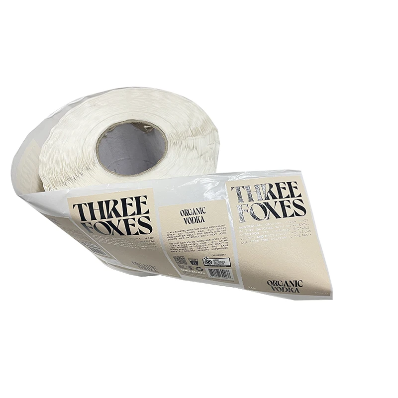 Customized Self-Adhesive Metal Logo Sticker Clear Gold Foil Recyclable Paper Transparent Logo Label Wine Label Print