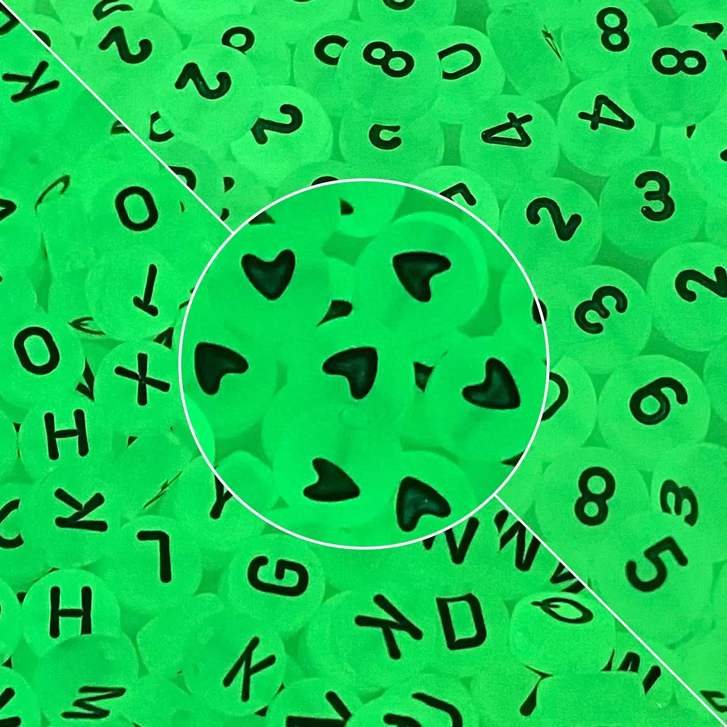 1000 шт. светящиеся буквы бусины 4x7 мм акриловые УФ круглые Светящиеся в темноте ручной работы Подарки для девочек и взрослых