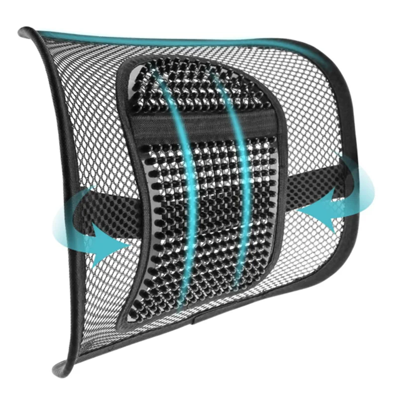 Mesh Back Support Lumbar Support Cushion for Office Chair Car Seat with massage dot Back Rest