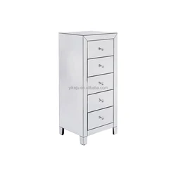 5- Drawer Mirrored Accent Chest Living Room Dresser Mirrored Storage Furniture OEM Manufacture Modern Home Decorative Furniture