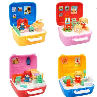 2024 New Kids Pretend Play House Game Toys 4 Style Plastic Fun Charm World Handbag Blind Box Set Toys For Children Gift