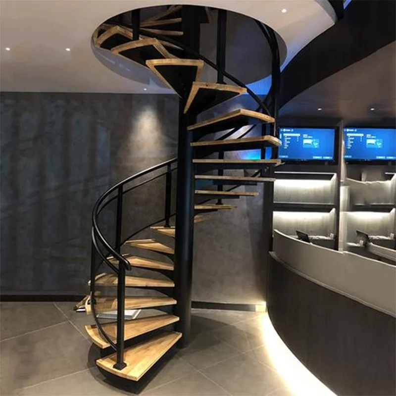 Prefabricated modular wrought iron spiral staircase pvc handrail spiral stairs duplex house spiral staircase structure design