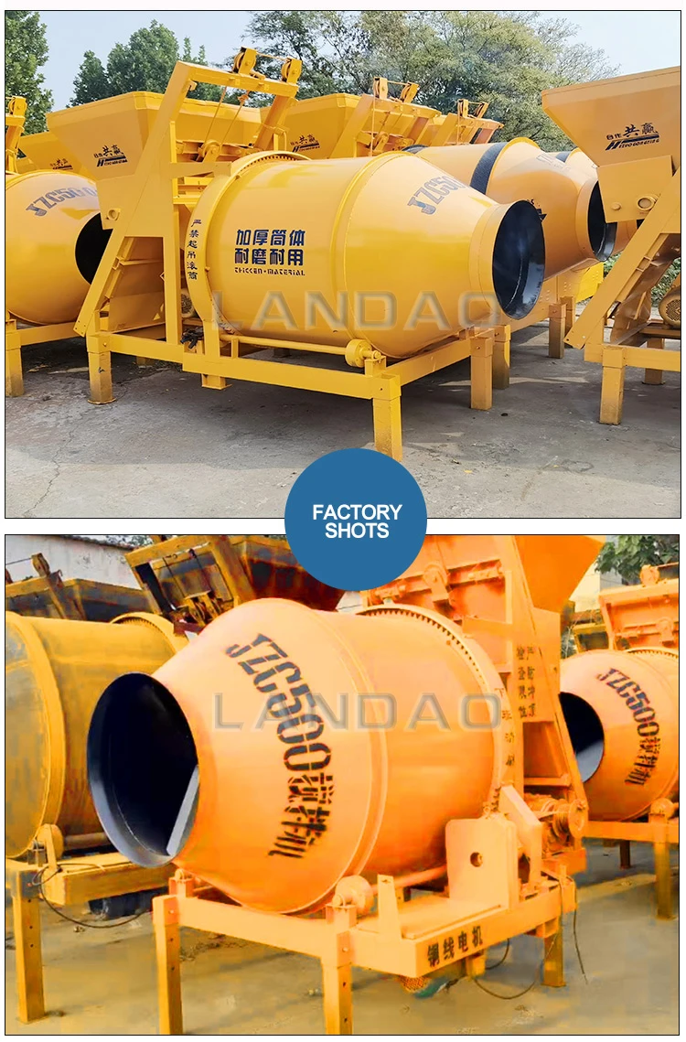 Rubber Tire 500 litre Mobile Concrete Mixer with Self Loading