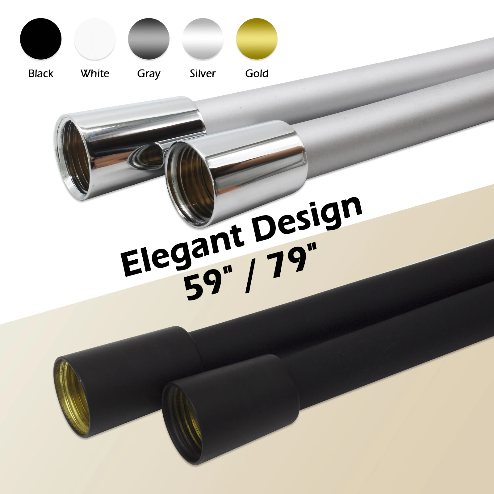 79 Inches Kink-free Anti-Explosion Silicone Shower Hose for Shower Head