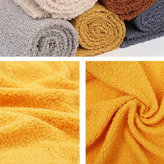 Hot sale Teddy fleece fabric polyester  fall/winter lamb wool coat plush fabric