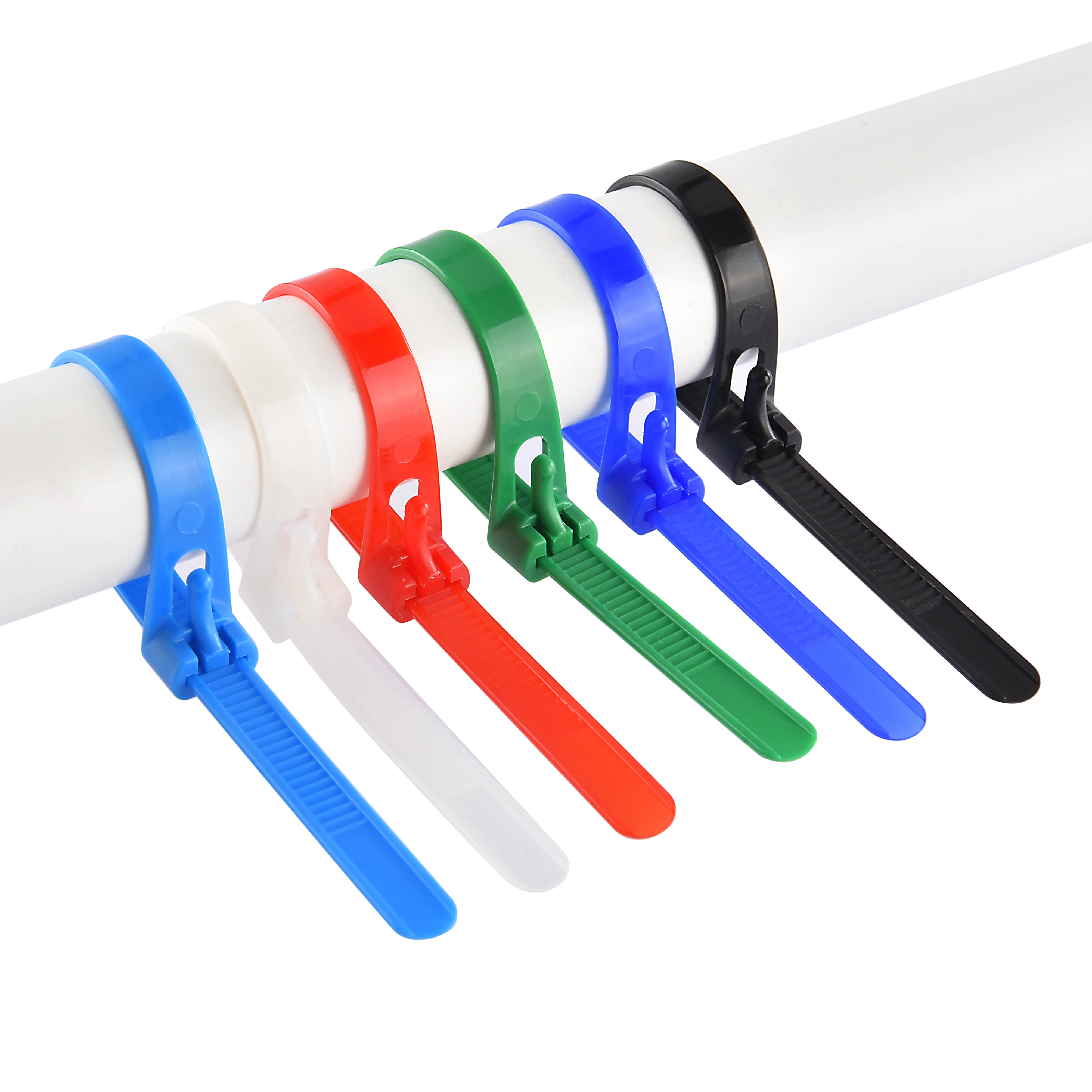 8'inch Releasable Plastic Cable Tie Nylon66 Tie Nature Or Strong Reusable Zip Tie