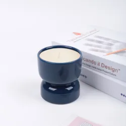 Wholesale clay jar candle vessels empty matte multi-colored wedding home decor candle cup container ceramic empty candle jars