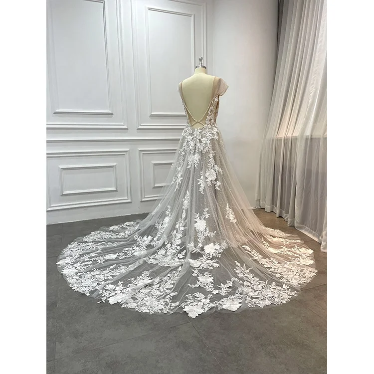 Luxury Plus Size Vestido De Novia Vintage Champagne Color Wedding Dresses Modest African Wedding Dress Bridal Gown