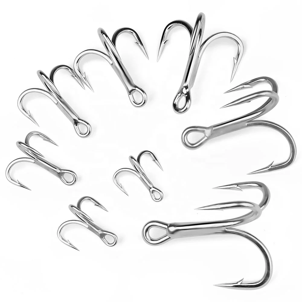 PROBEROS Super Strong 4X Treble Hook High Carbon Steel Fishing Hooks Bright Tin Hard Bait Accessaries Hook Wholesale