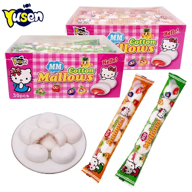 Private Label Marshmallow Confectionery Manufacturer Cotton Candy Strawberry Jam Filled Free Sample Available