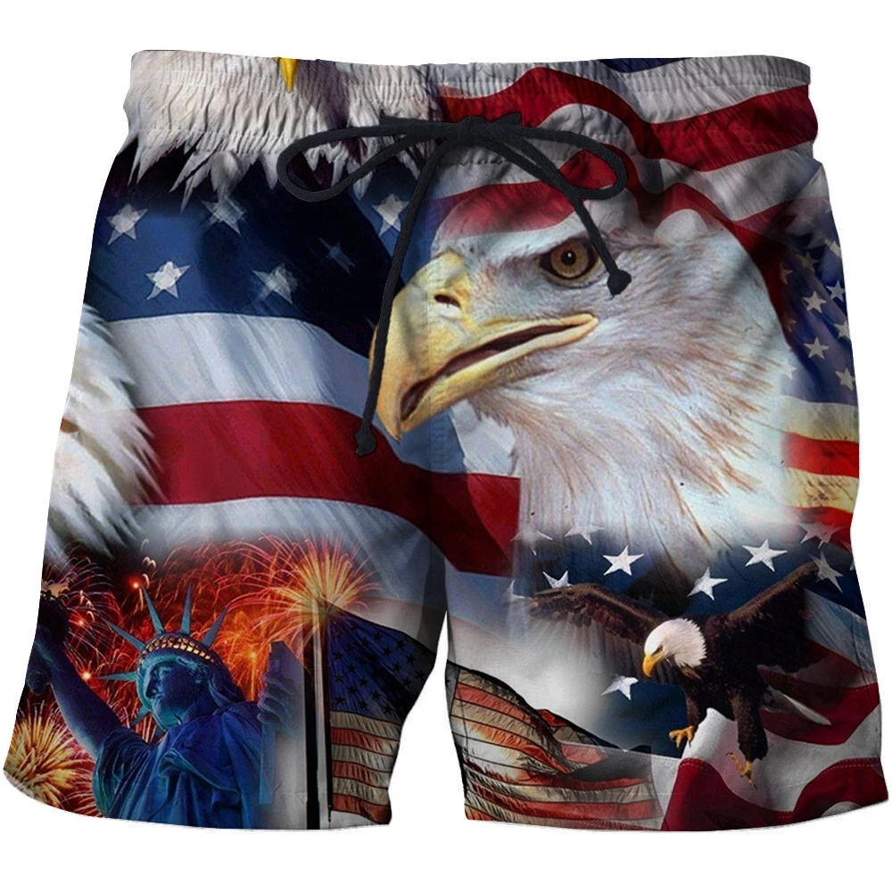 American Flag Muay Thai Shorts Combat Fight MMA Boxer Boxing Trunks