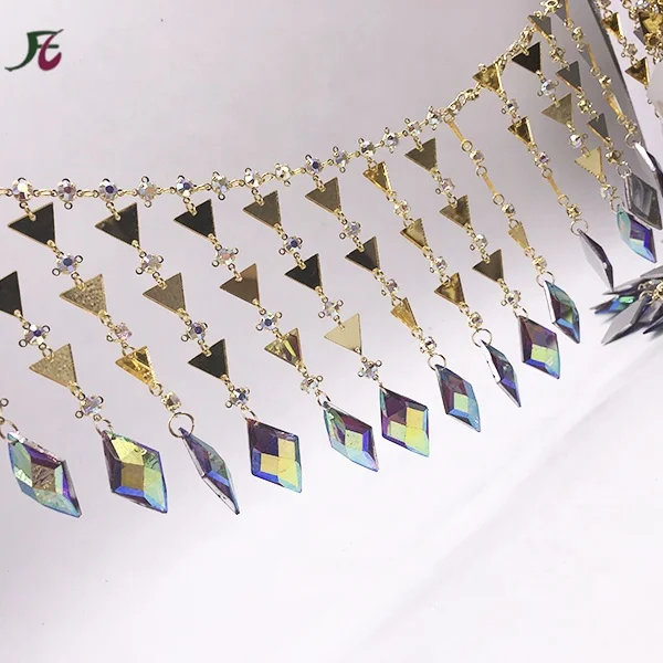 
Bling Diamante Diamond Trim Ribbon Tassel Fringe Rhinestone Chain Crystal Gem Sparkle Wedding Bridal Necklace 