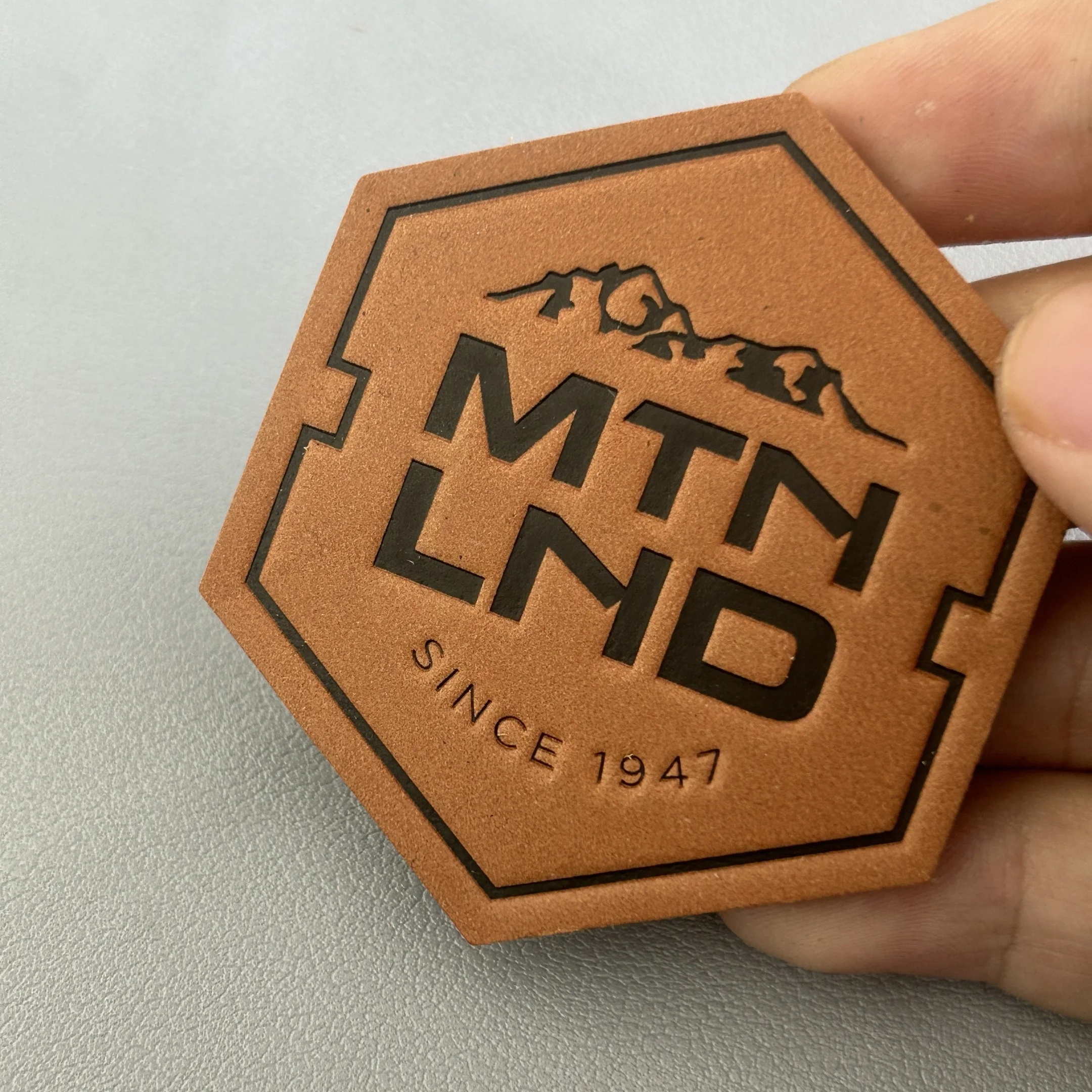 Fashion Laser Engraving Logo Customized leather patch For Caps And Garments And Hats