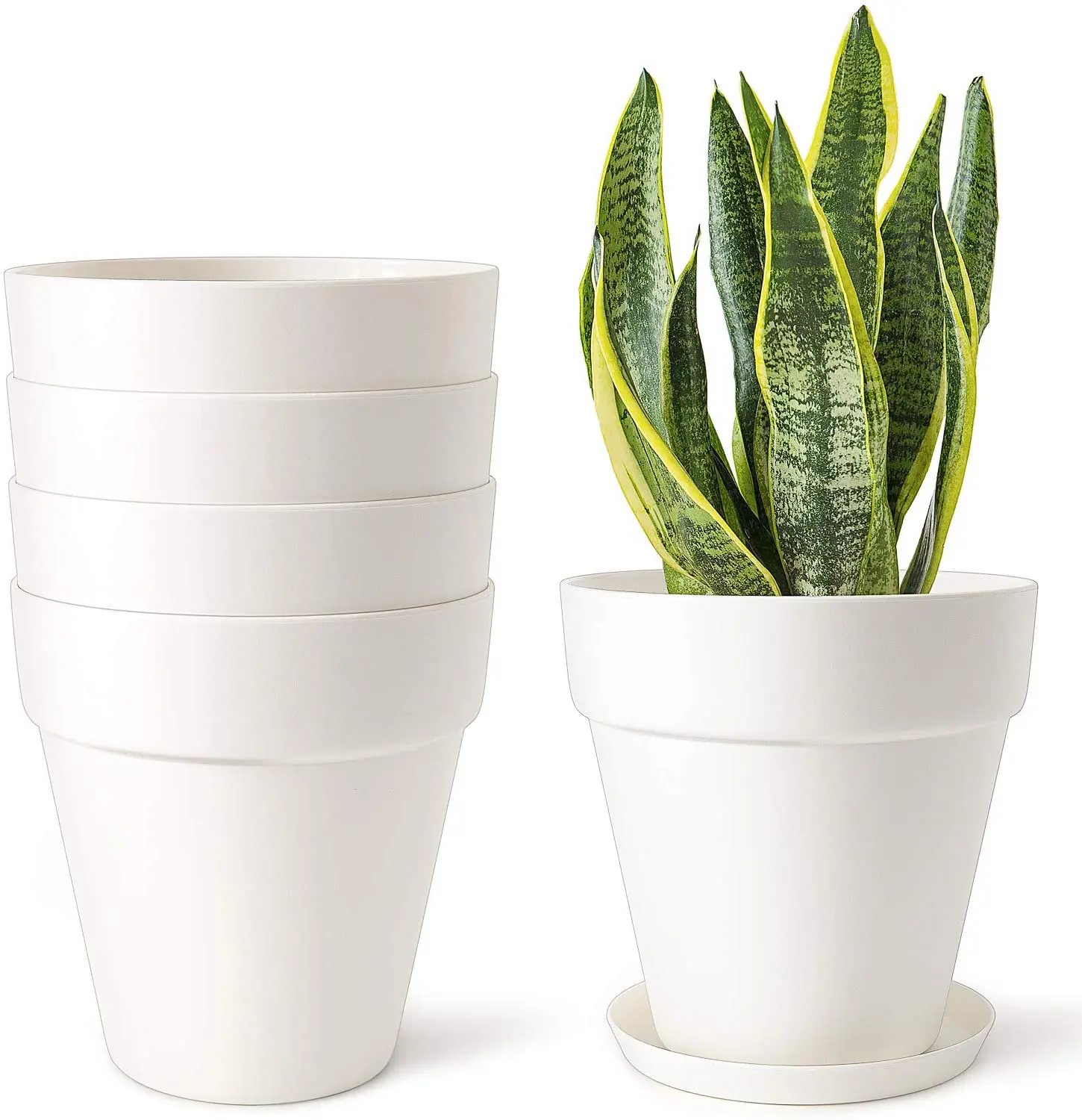 wholesale bulk Custom planters cheap stackable flower pots white eco friendly bamboo fiber garden flower pots