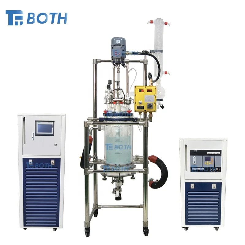 10L 20L 50L Chemical Lab Equipment  High Quality Stirred Tank Jacketed Glass Reactor