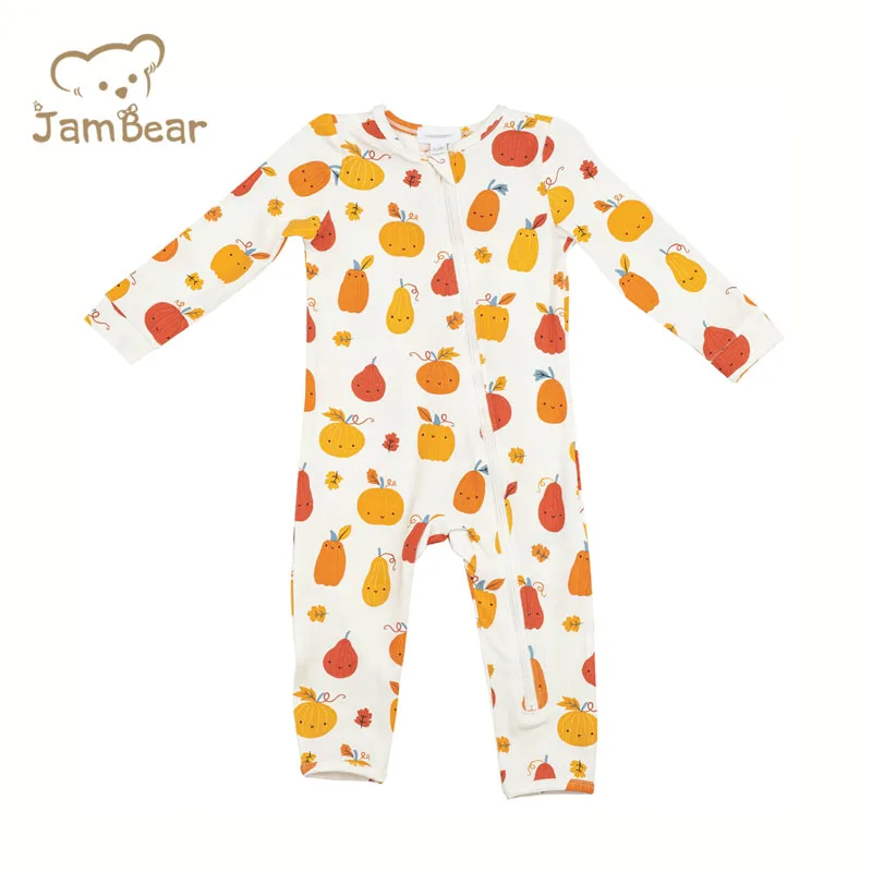 
Jambear baby onesie romper Printed Zip Jumpsuit Zippy baby pajamas organic cotton Toddler two way zip sleepsuit 