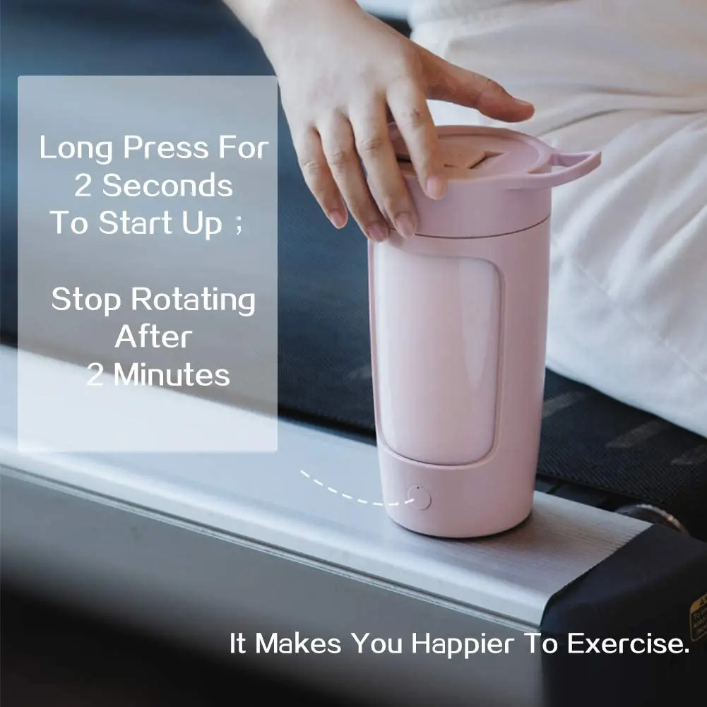 Pink BPA Free with USB Rechargeable and Milk Vortex Mixing cup electric milk mixer