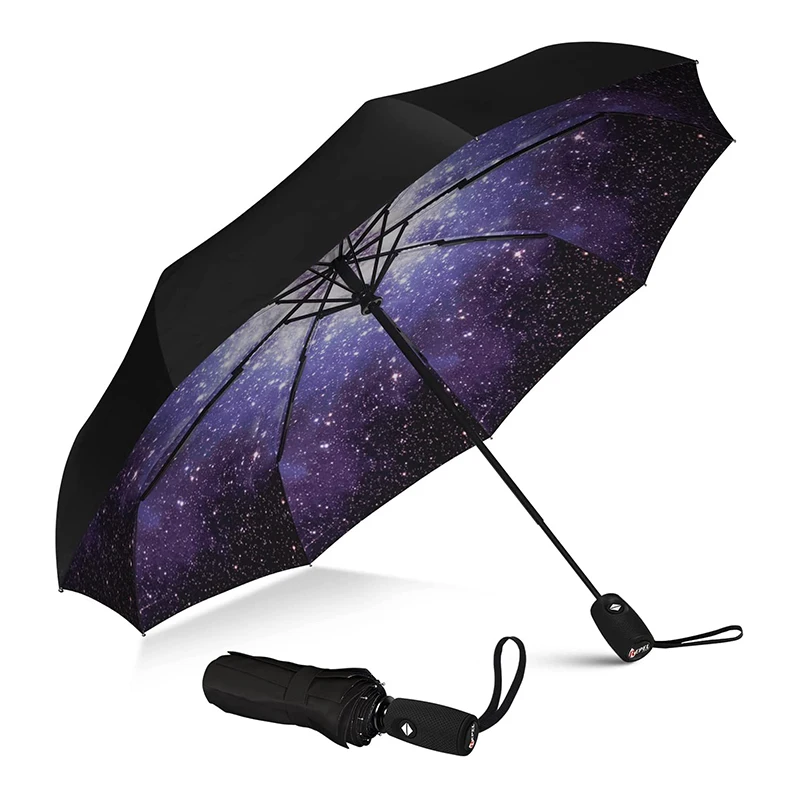 Custom Logo Printing 30inch 190T Uv Protective Auto Open Advertising Golf Rainbow Umbrella